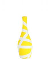 Objetos de decoração amarelos - Vaso Cerâmica Boliche Amarelo - Coleção Alegra by Studio Mirabile - P